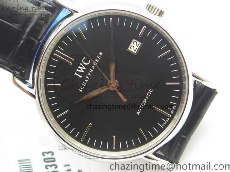 MIROTIME 0321 Portofino Automatic SS TWF 1:1 Best Edition Black Dial on Black Leather Strap A TravelReady 7199